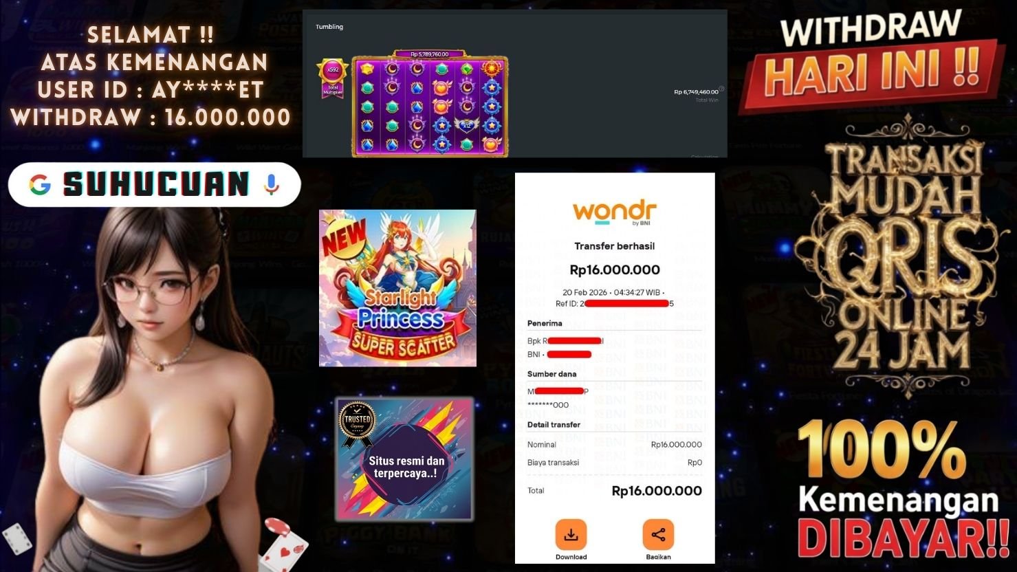 SUHUCUAN JACKPOT SLOT STARLIGHT PRINCESS SUPER SCATTER